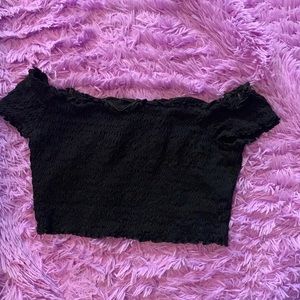 H&M Ruched Off-the-Shoulder Crop Top